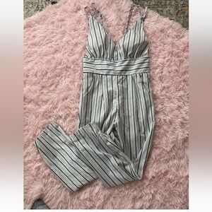 Striped Black and White Jumpsuit